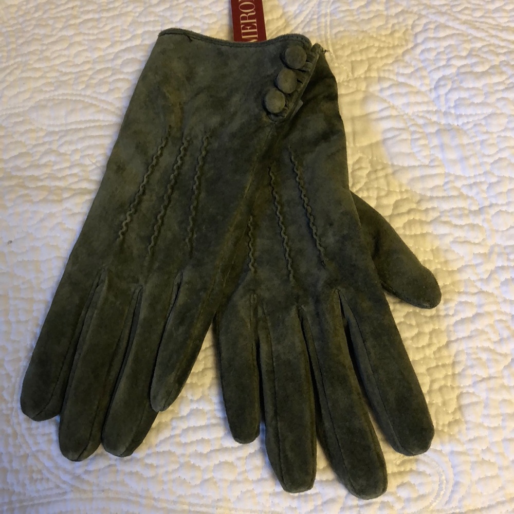 Medina Olive Green Leather Gloves